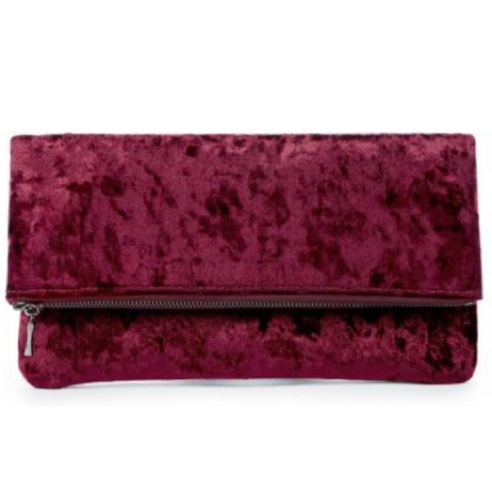 Velvet Foldover Clutch with strap